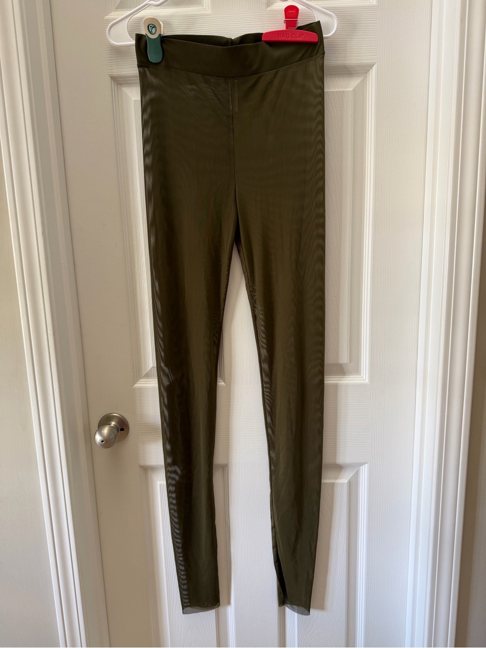 Intimately Free People Olive Green Sheer Mesh Leggings Size Small